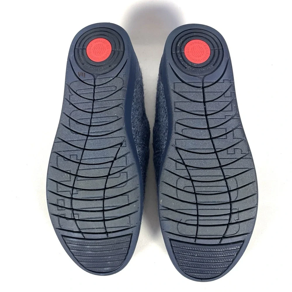 FitFlop Rally Merino Wool Slip On Sneakers Navy Women's Size‎ 8 Comfort Shoes